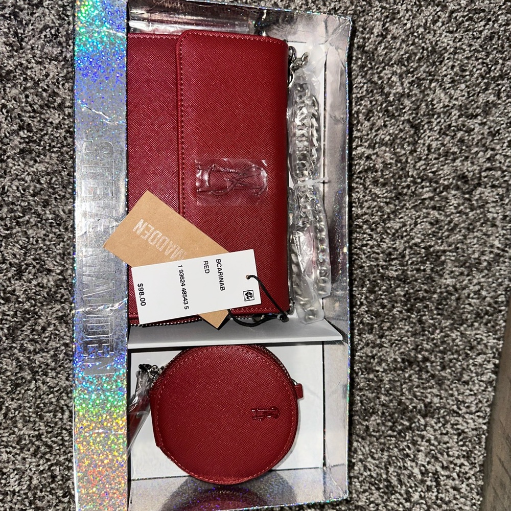 Steve Madden Red Bag and Coin Purse Set